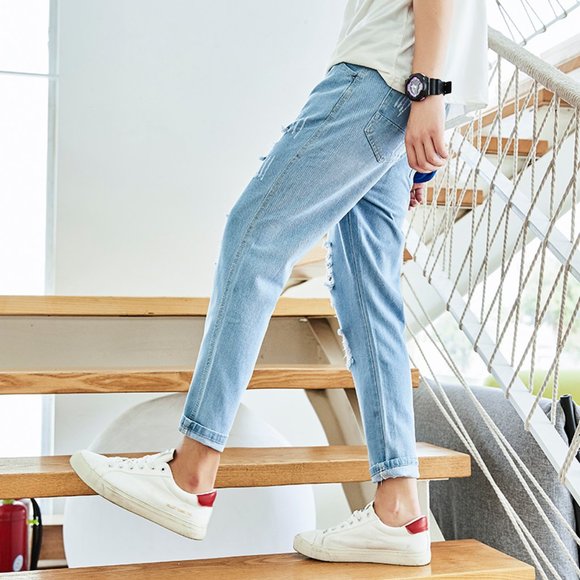 Jeans Men's Loose Korean Style Trendy Loose Spring - Picture 3 of 5